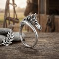 Vintage Silver Horse Head Open Adjustable Ring